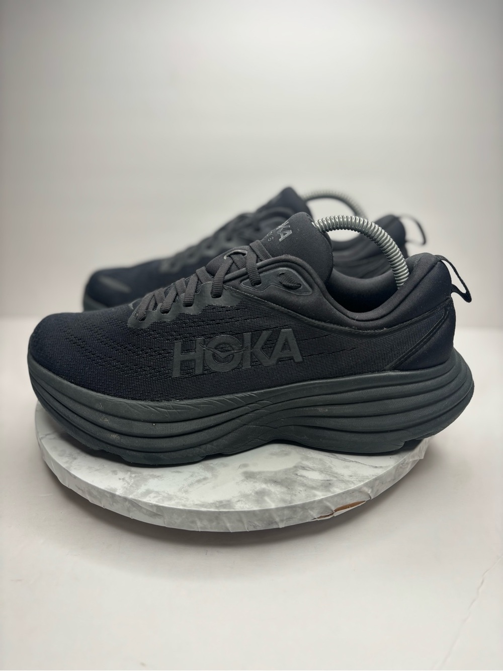 Size 9.5B- Hoka Bondi 8 Triple black running shoes